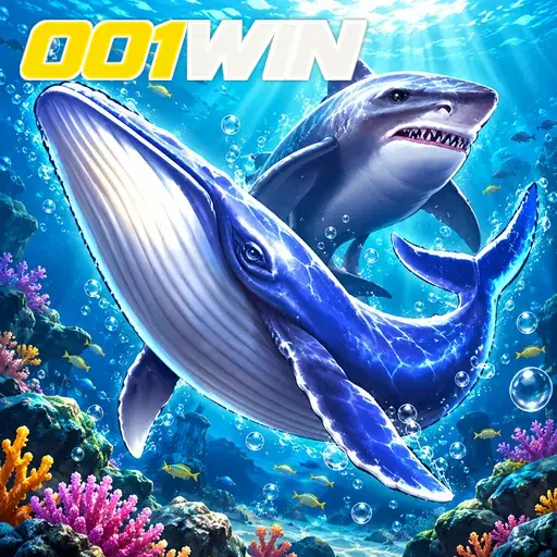 001WIN — ilustração de uma baleia no oceano